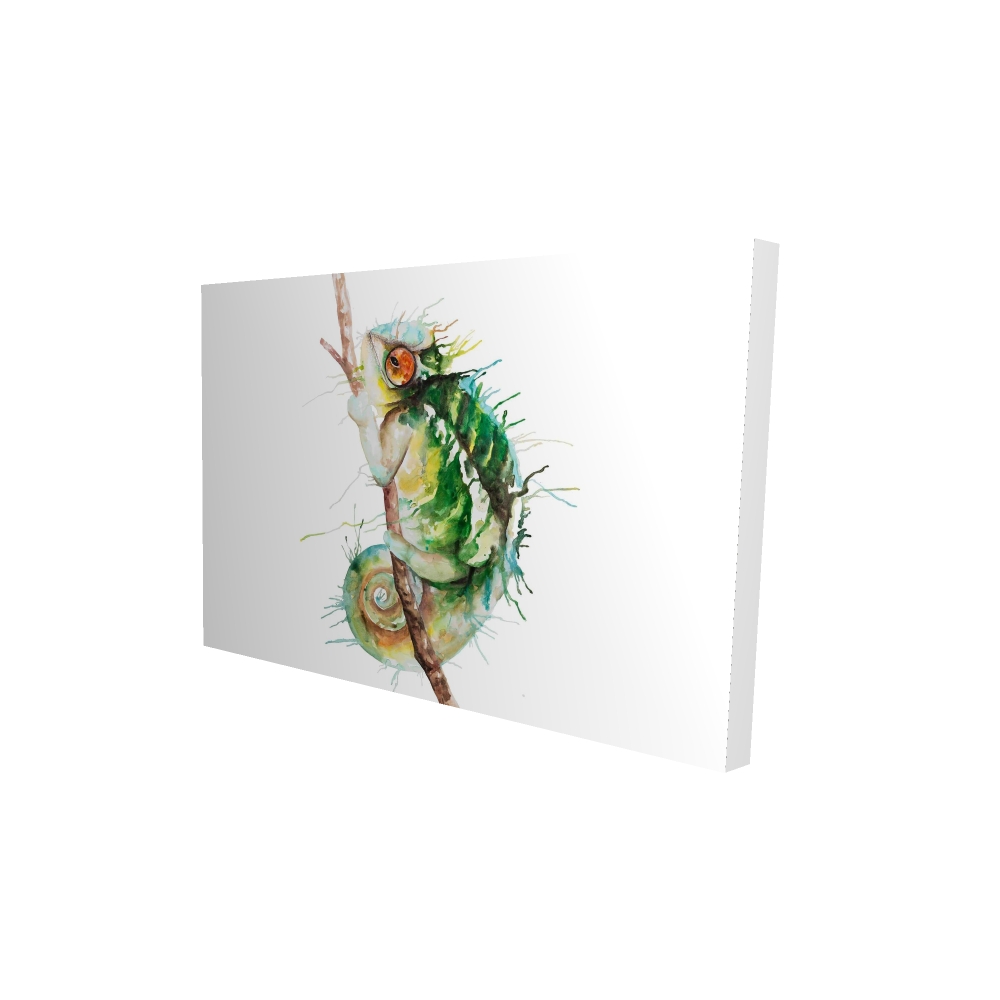 2080-2436-AN204 24 x 36 in. Watercolor Chameleon Canvas Art - Unique Animal Home Decor