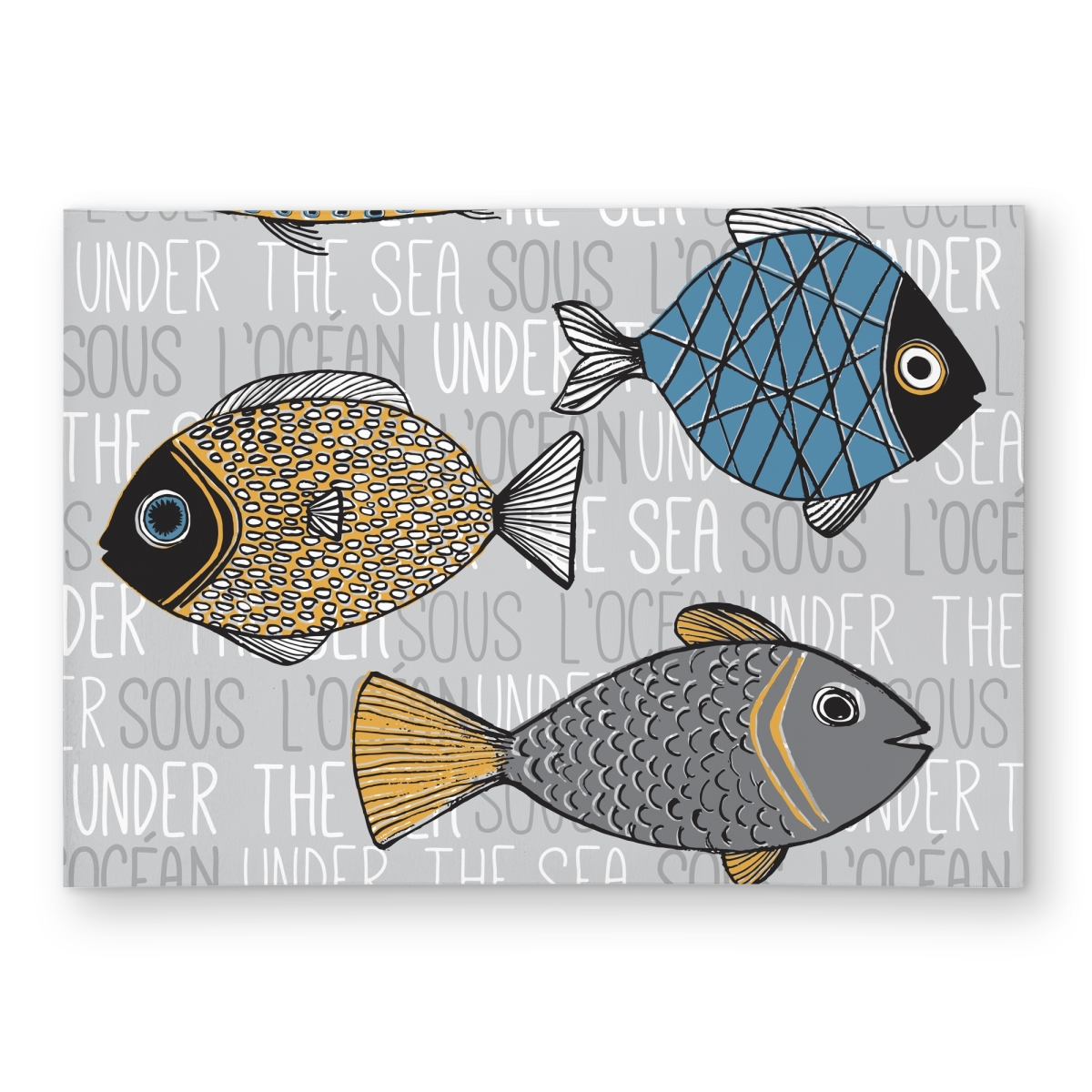 C1ROAR57HCW79L 5 x 7 ft. Fishes Illustration Bedroom Rug - Outdoor Area Decor - Rectangle