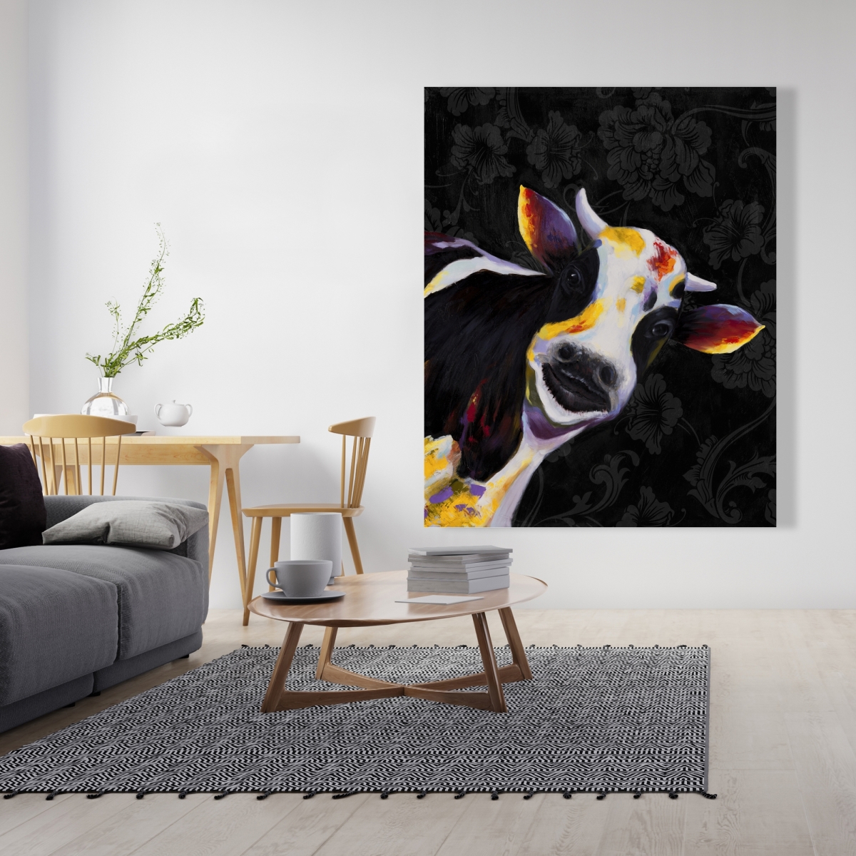 C1RC4860XIBX62 48 x 60 in. Funny Cow - Farm Animals Canvas for Home Decor - Unique Art