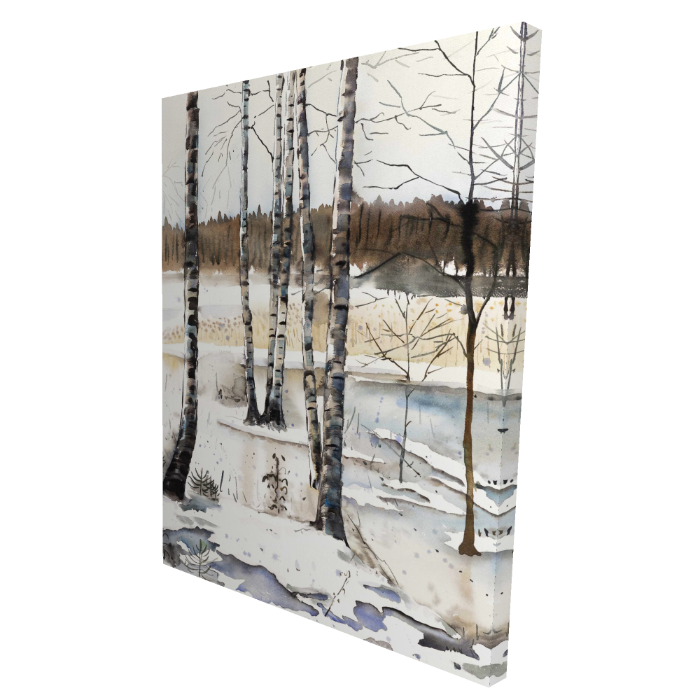 2080-4836-LA151 36 x 48 in. Winter Swamp - Rustic Holidays Canvas for Home Decor