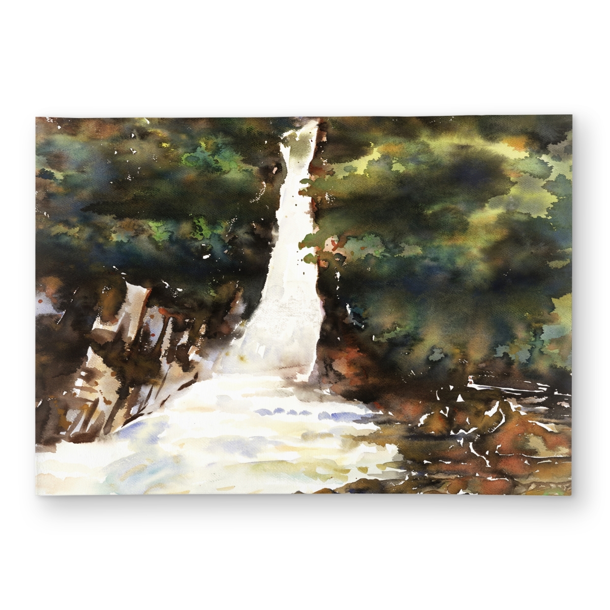 C1ROAR57Z0KC53 5 x 7 ft. Watercolor Waterfalls - Minerals Bedroom Outdoor Area Rug - Rectangle