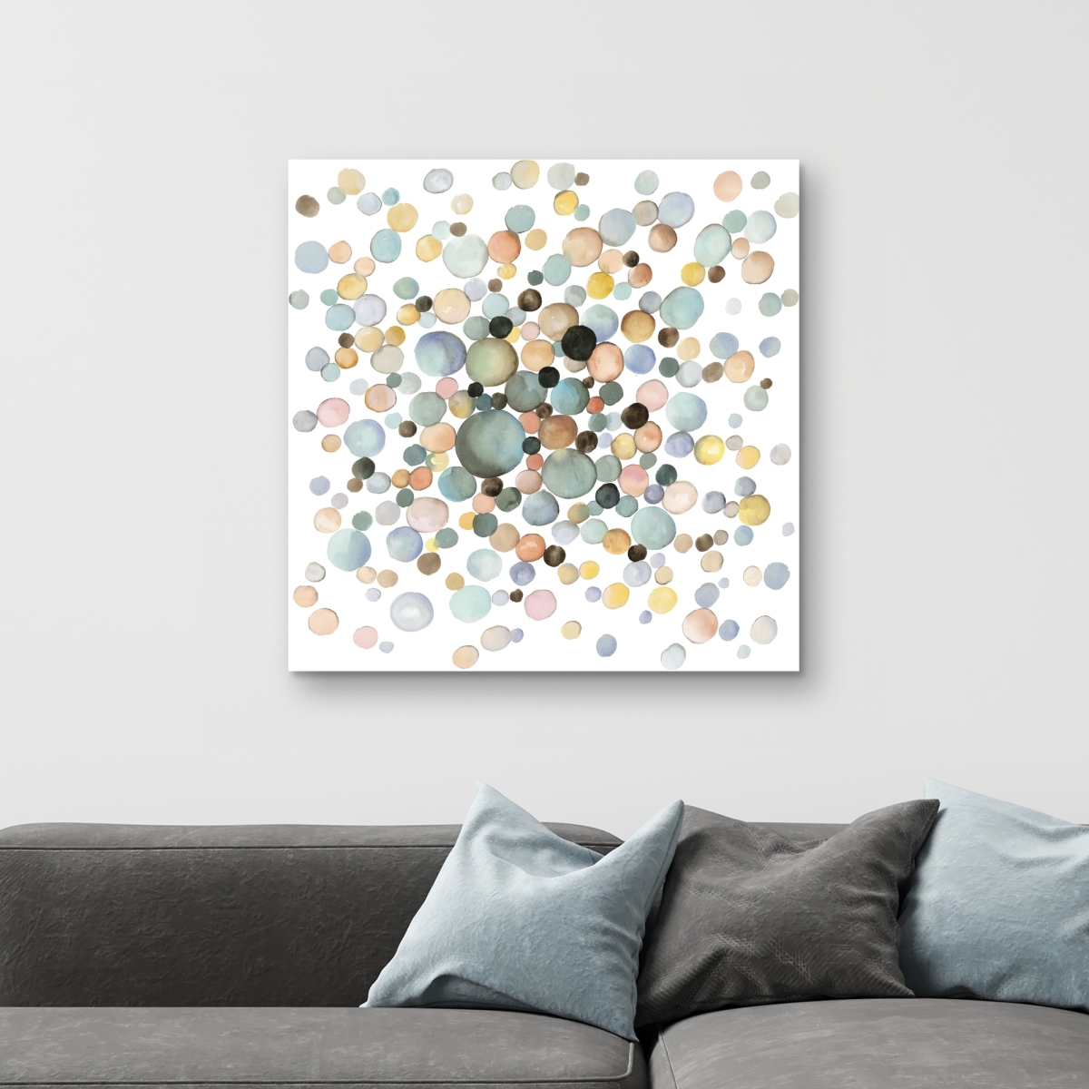 C1RC3232AV41WF 32 x 32 in. Little Bubbles - Beige Abstract Canvas for Home Decor