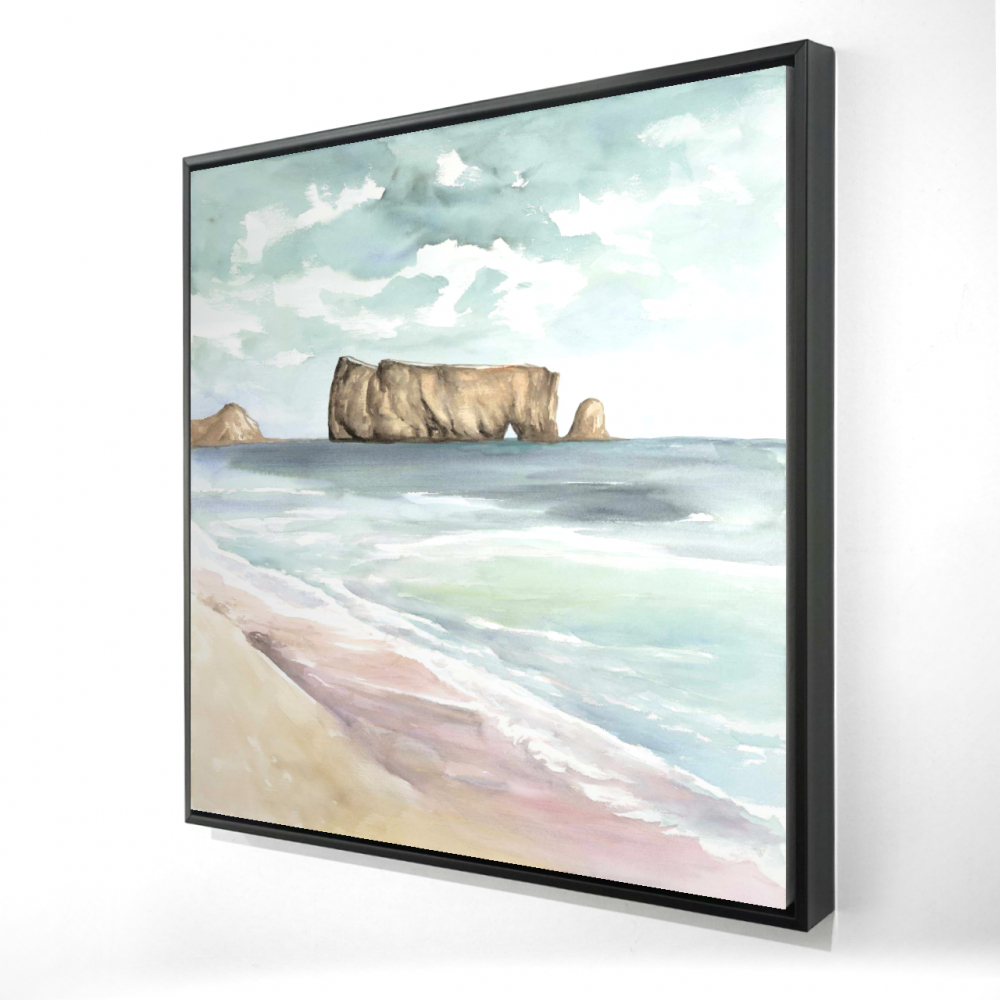 2081-3636-LA169 36 x 36 in. Rocher Perce - Neo Mint Framed Canvas for Home Decor