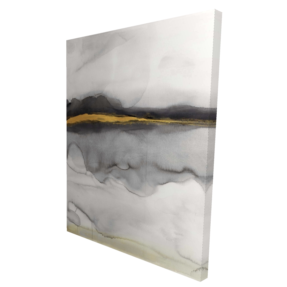 2080-4836-AB74 36 x 48 in. Gold Stripe Abstract - Shapes Gold Canvas for Home Decor