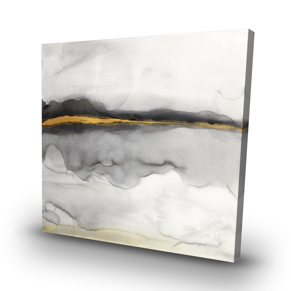 C1RC3232PLGEZK 32 x 32 in. Gold Stripe Abstract Canvas - Modern Home Decor Art Piece