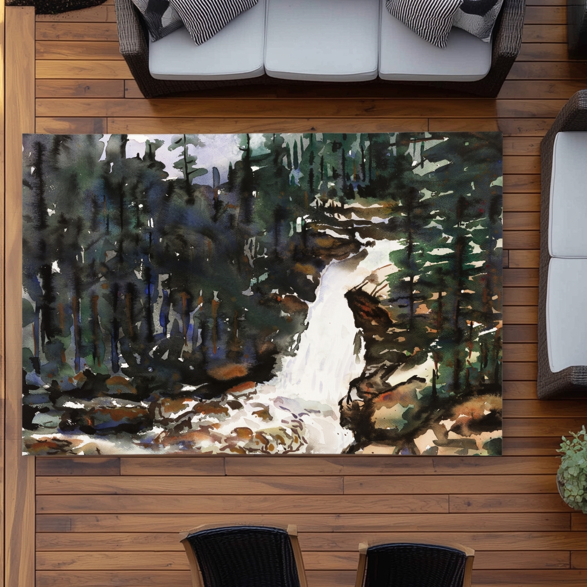 C1ROAR570H80WZ 5 x 7 ft. Falls of Alberta Rustic Outdoor Area Rug for Home Decor - Rectangle