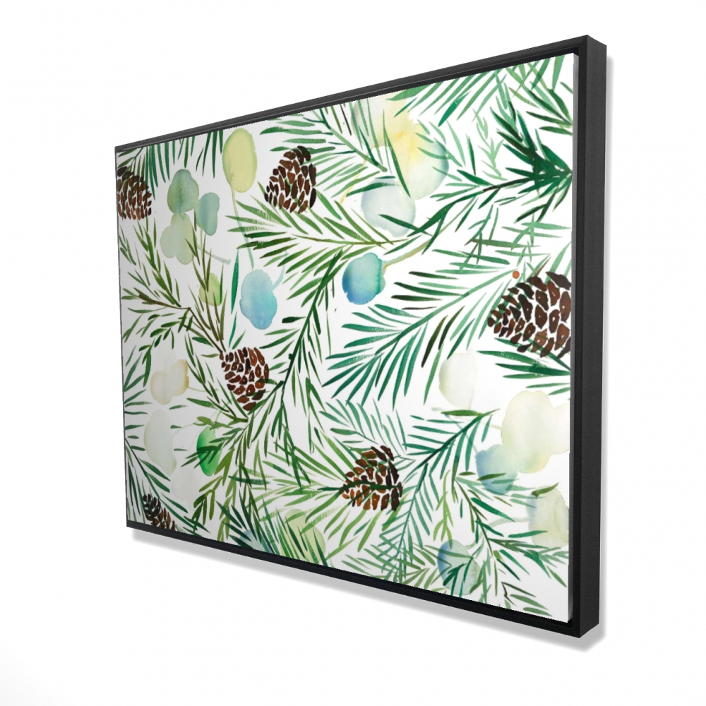 2081-3648-HO8 36 x 48 in. Pine Cone Pattern - Brown Framed Canvas for Living Room Decor
