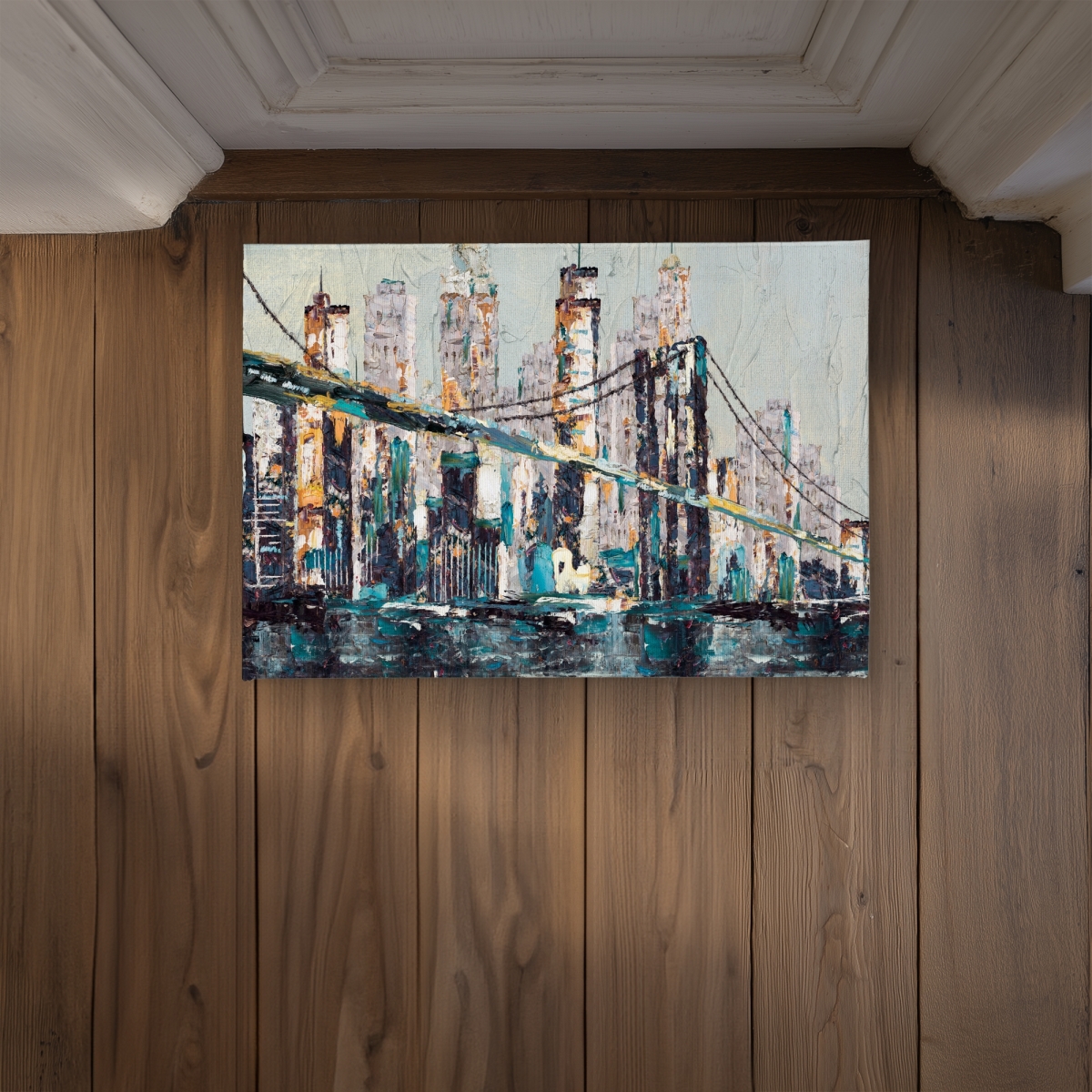 CODM1724U1PQFK 17 x 24 in. Abstract & Texturized Bridge Door Mat - Indoor Outdoor Decor