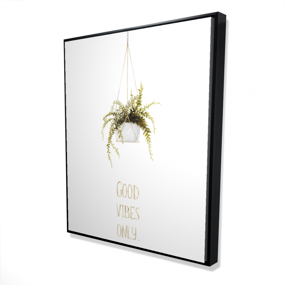 2081-6048-FL307-1 48 x 60 in. Good Vibes Only - Motivational Office Canvas Art for Home Decor