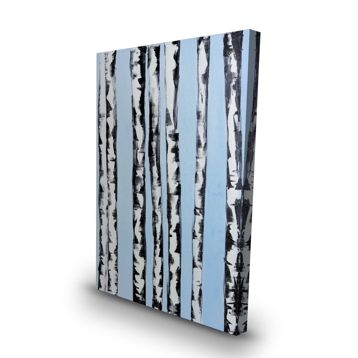 C1RC2436UYATBS 24 x 36 in. Birches on a Blue Background - Modern Canvas Office Decor