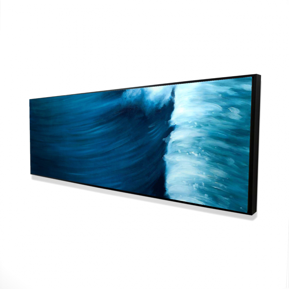 2081-2060-CO49 20 x 60 in. Wave - Contemporary Coastal Framed Canvas for Home Decor