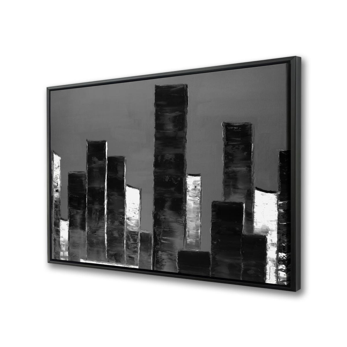 C1FC24366XB20U 24 x 36 in. Abstract Black & White Buildings - Office Canvas Decor
