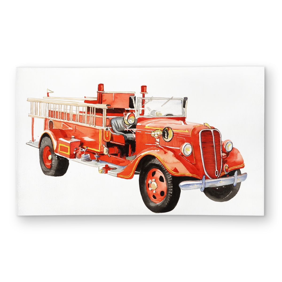 C1ROAR35E8T1CU 3 x 5 ft. Vintage Fire Truck Rug - Kids Bedroom Outdoor Decor Rug - Rectangle