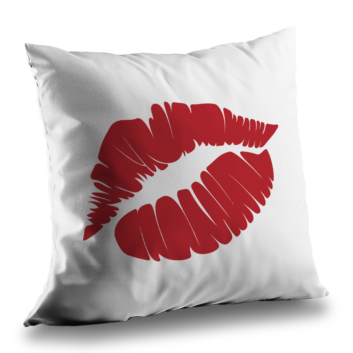 C1PC14144AJZ80 14 x 14 in. Red Lipstick Mark - Romantic Red Poly Twill Throw for Decor