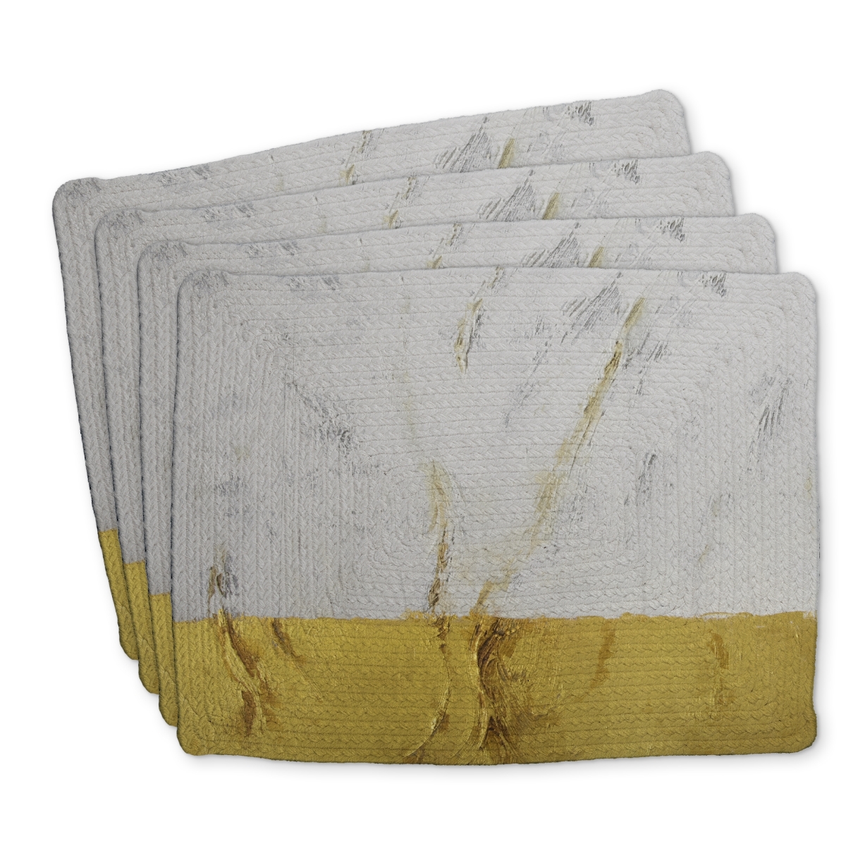 Picture of Begin Home Decor C4BP1418HI25PV 14 x 18 in. Golden Shine Braided Polyester Placemat for Home Decor - Set of 4