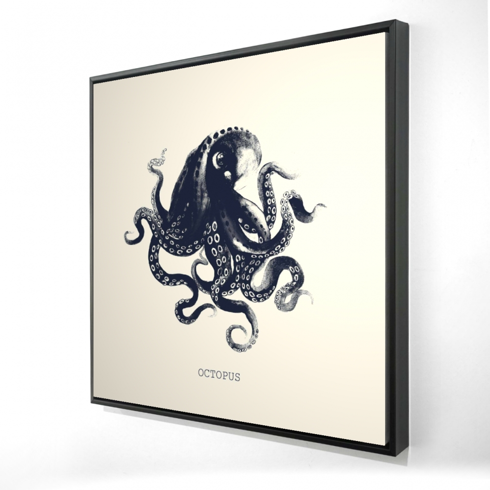 2081-3636-AN342-1 36 x 36 in. Octopus - Marine Beige Framed Canvas for Home Decor