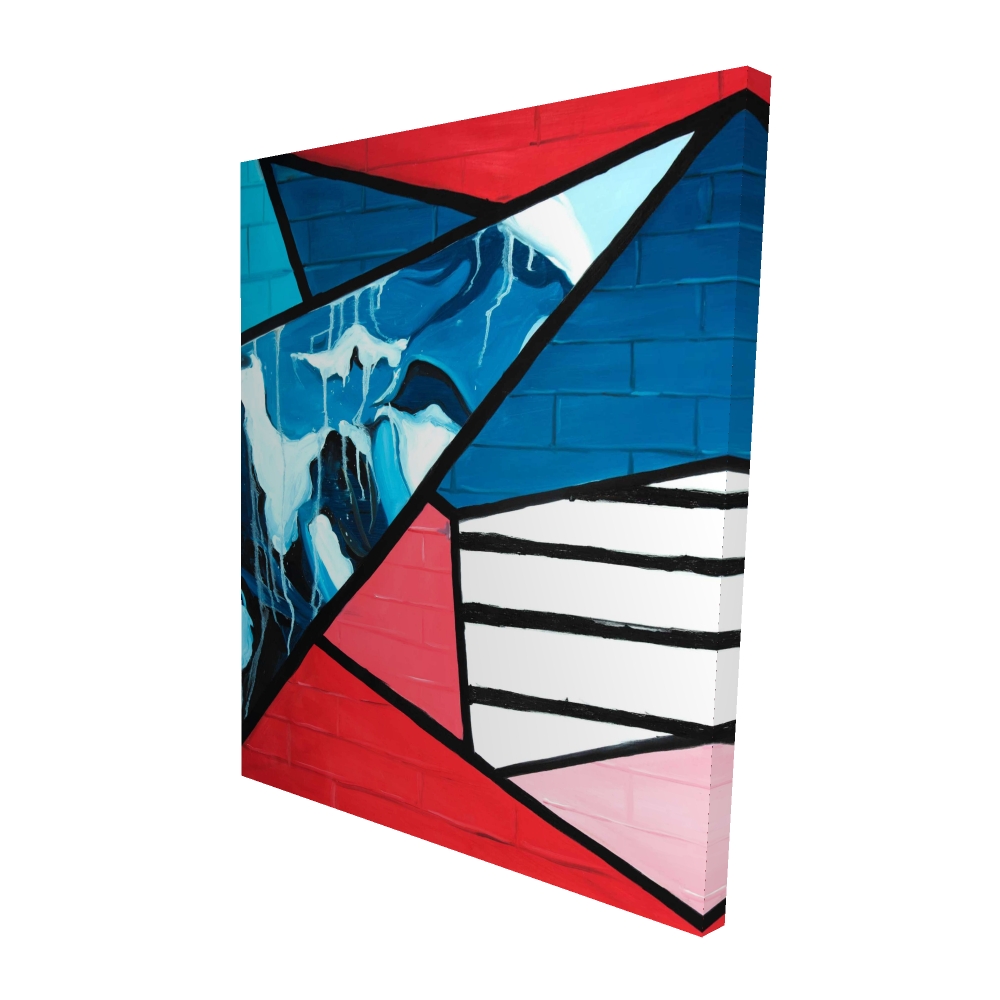 2080-6048-AB75 48 x 60 in. Diagonal Unity - Industrial Pop Art Canvas for Home Decor