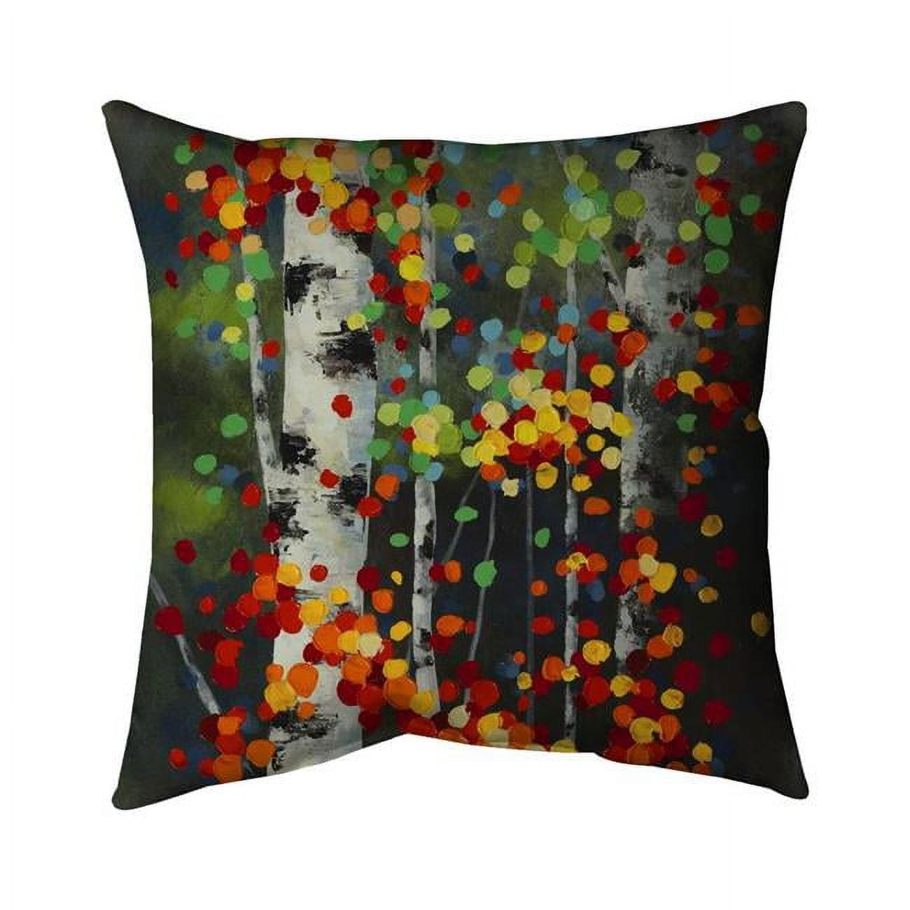18 x 18 in. Colorful Dotted Leaves Birches-Double Sided Print Indoor Pillow