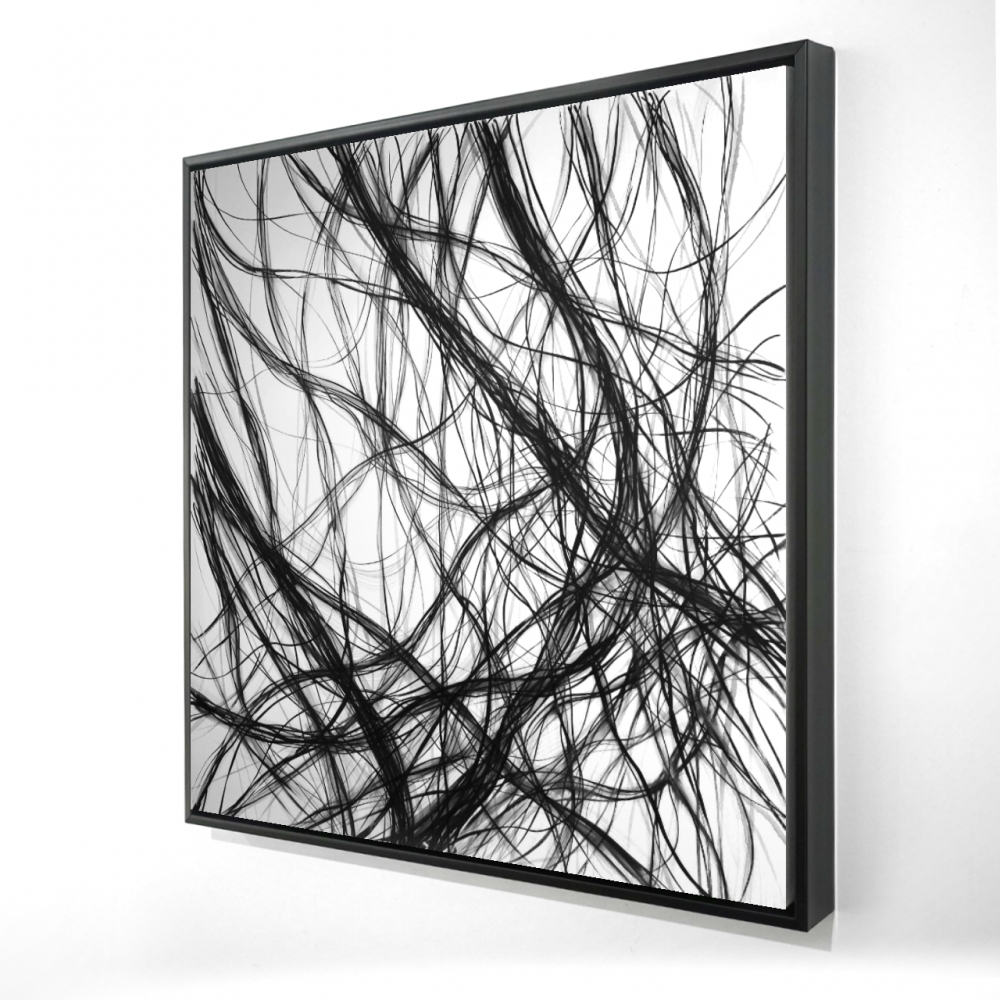 2081-3636-AB97 36 x 36 in. Connection - White Shapes Framed Canvas for Home Decor