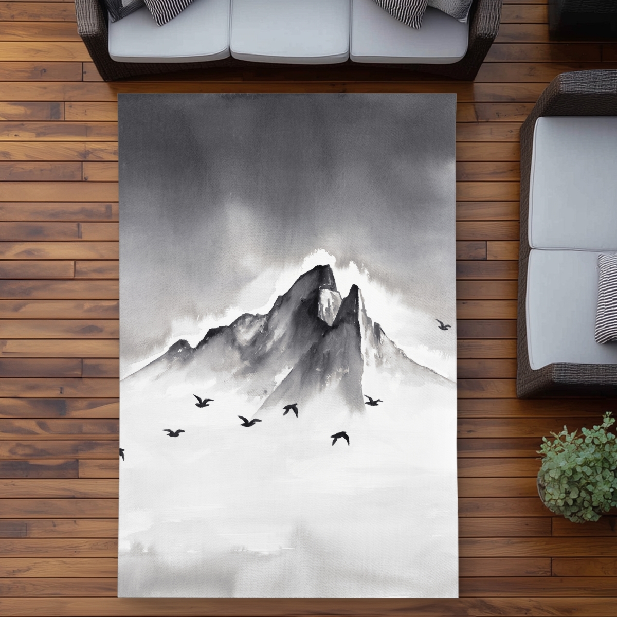 C1ROAR574EIGPP 5 x 7 ft. Mountain Peak - Scandinavian Landscapes Outdoor Area Rug - Rectangle