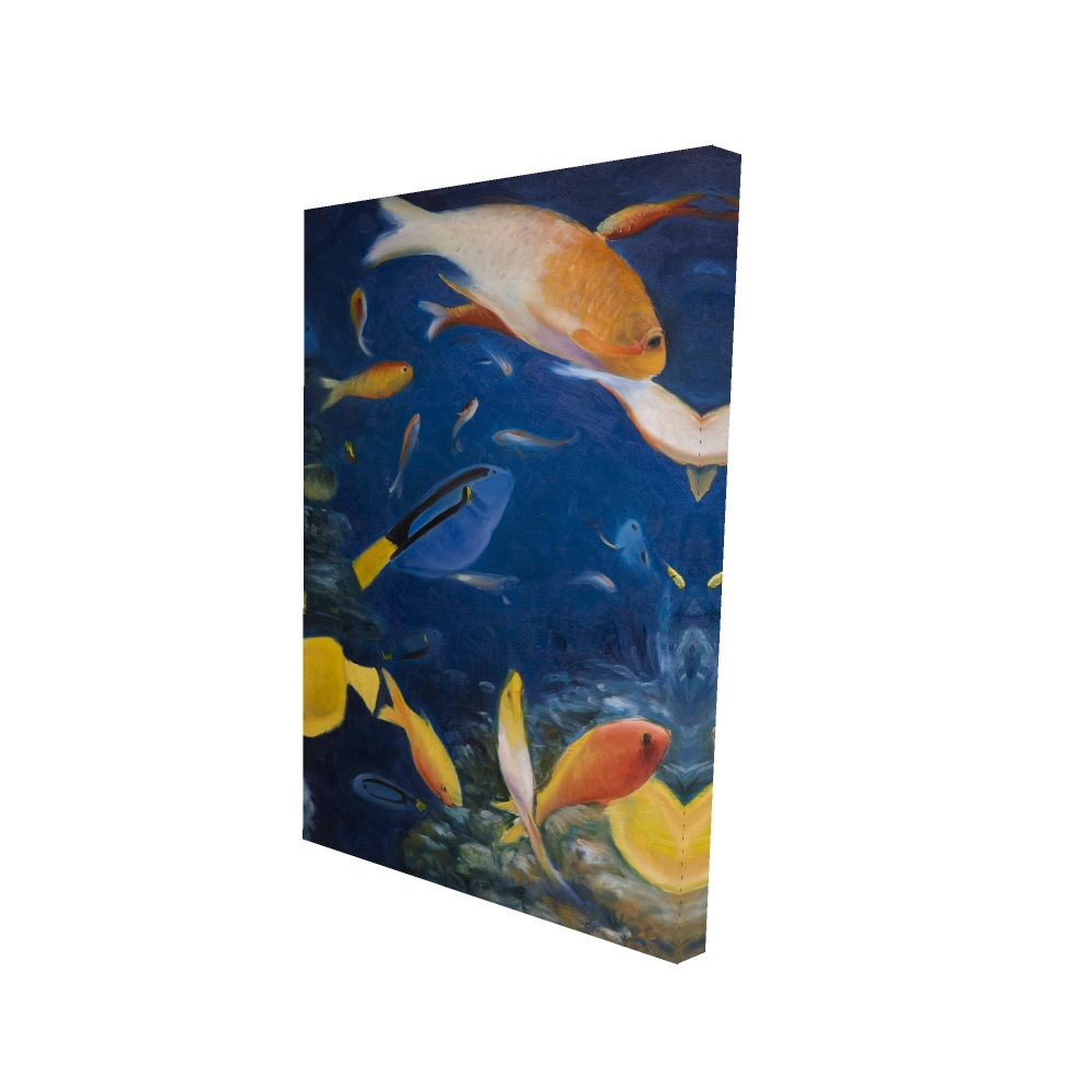 2080-3624-AN169 24 x 36 in. Colorful Fish Under the Sea - Orange Animals Canvas Decor
