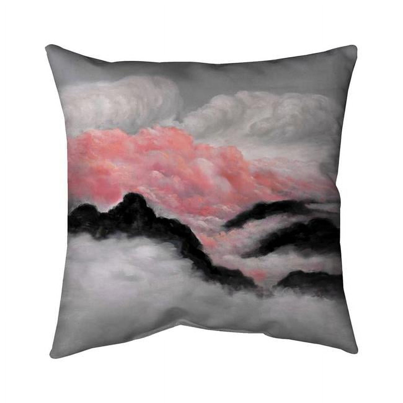 18 x 18 in. Grey & Pink Clouds-Double Sided Print Indoor Pillow
