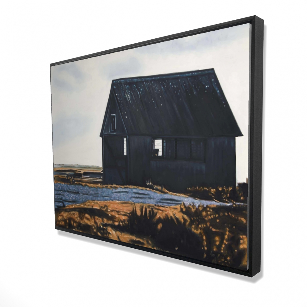 2081-3648-LA164 36 x 48 in. Abandoned Barn - Leaves Rustic Framed Canvas for Home Decor