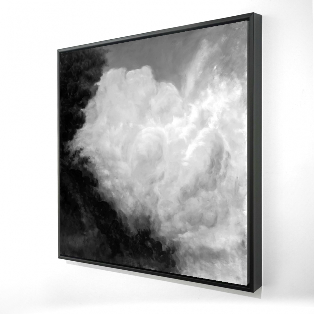 2081-3636-LA60-2 36 x 36 in. Dark Monochrome Clouds - Black Office Framed Canvas Art
