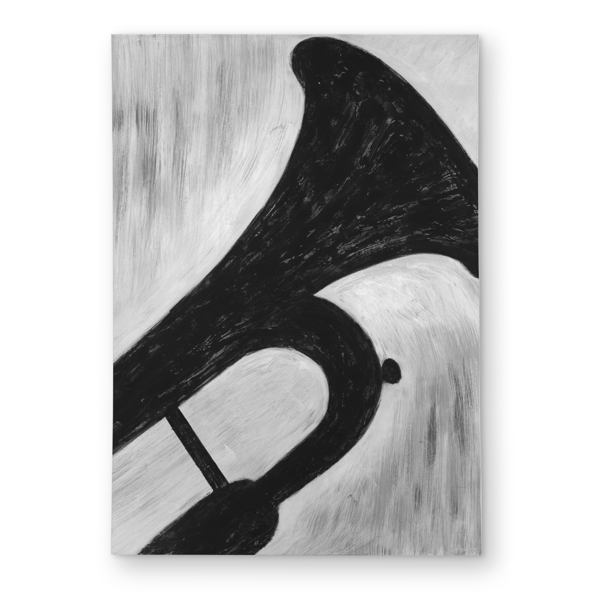 C1ROAR57R8LMLQ 5 x 7 ft. Silhouette of a Trumpet - Office Musical Outdoor Area Rug - Rectangle