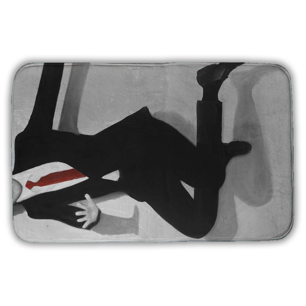 5930-3421-FA9 21 x 34 in. Classical Jumping Man Gray Contemporary Bath Mat for Home Decor