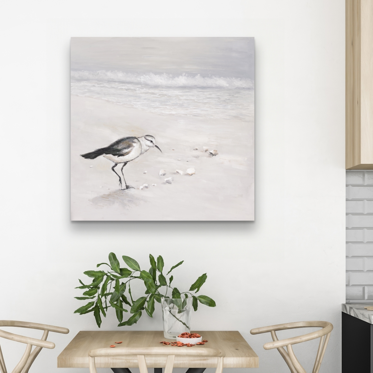 C1RC32326DNCUT 32 x 32 in. Semipalmated Sandpiper Beach Marine Canvas - Home Decor Art
