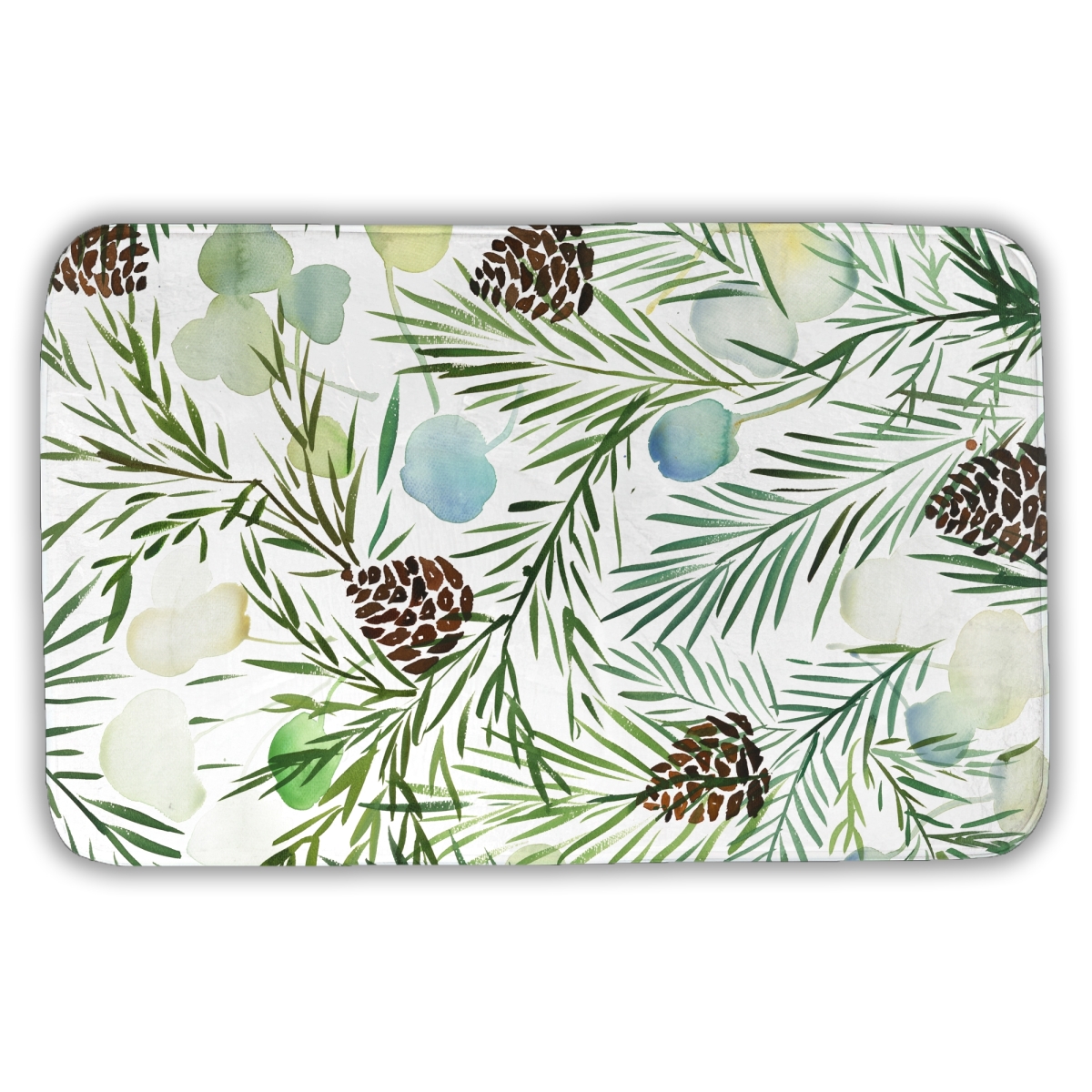 C1BM2134EHSY80 21 x 34 in. Pine Cone Pattern - Green Minimalist Bath Mat for Home Decor