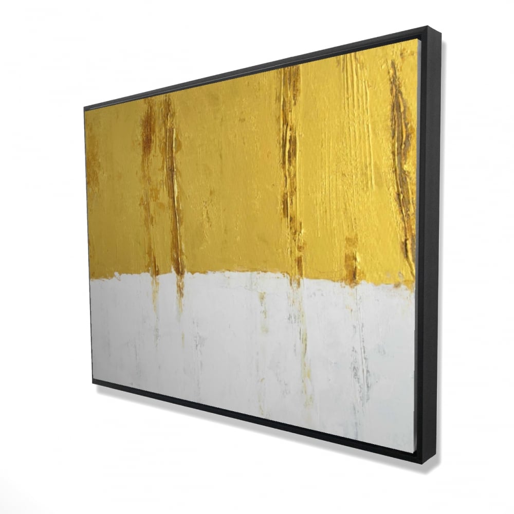 2081-3648-AB80 36 x 48 in. Golden Stripe - Pattern White Framed Canvas for Home Decor