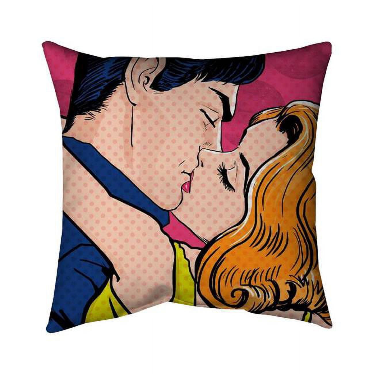 18 x 18 in. Pop Art Style Couple-Double Sided Print Indoor Pillow
