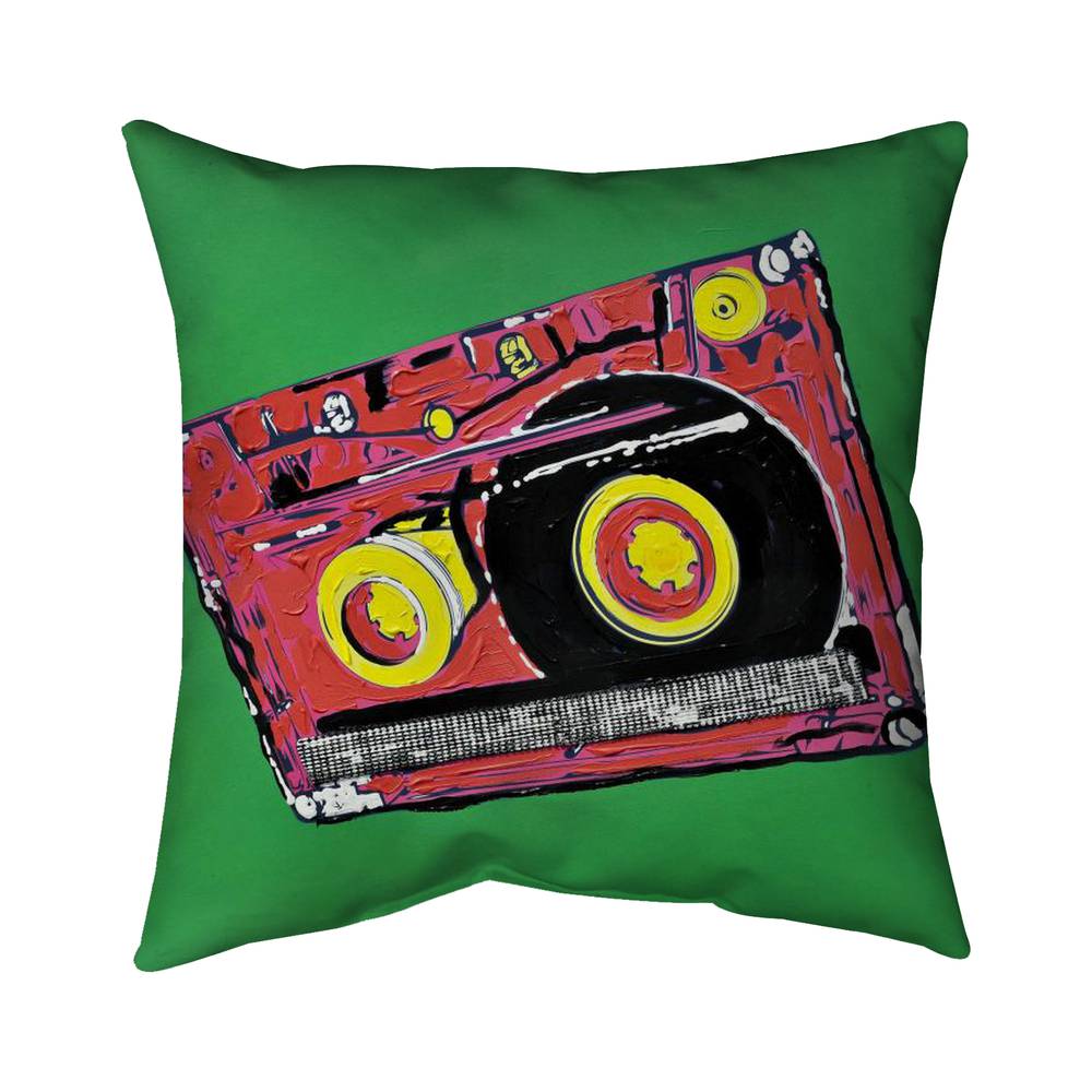 5543-2626-MU5 26 x 26 in. Tape Player - Musical Object Poly Twill Throw for Home Decor