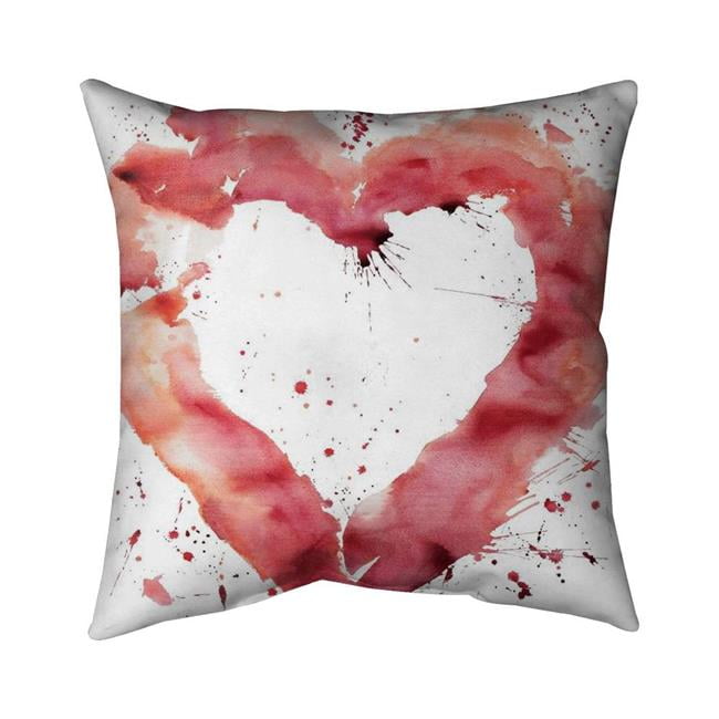 18 x 18 in. Watercolor Abstract Heart-Double Sided Print Indoor Pillow