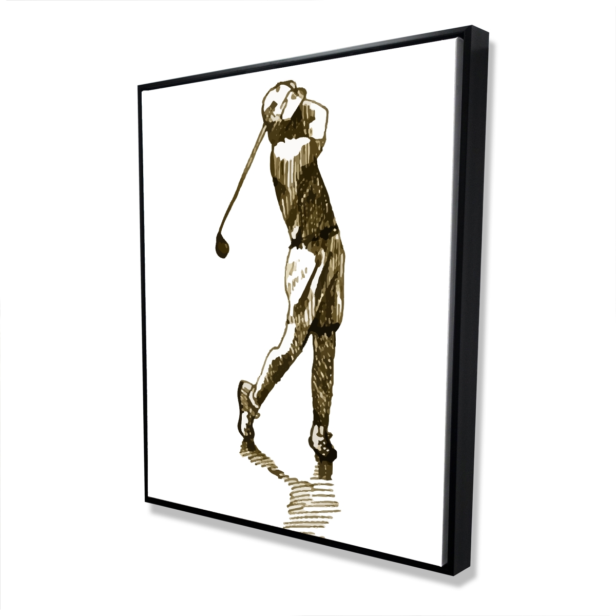 C1FC4860819I81 48 x 60 in. Illustration of a Golfer - Man Cave Sports Canvas Decor