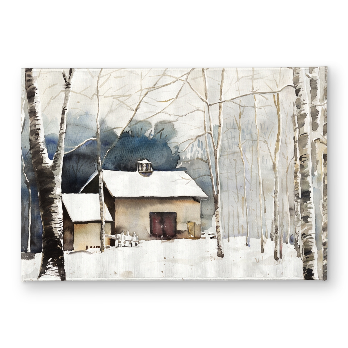 CODM172448HIW2 17 x 24 in. Small Winter Barn Door Mat - Rustic Trees Indoor Outdoor Decor