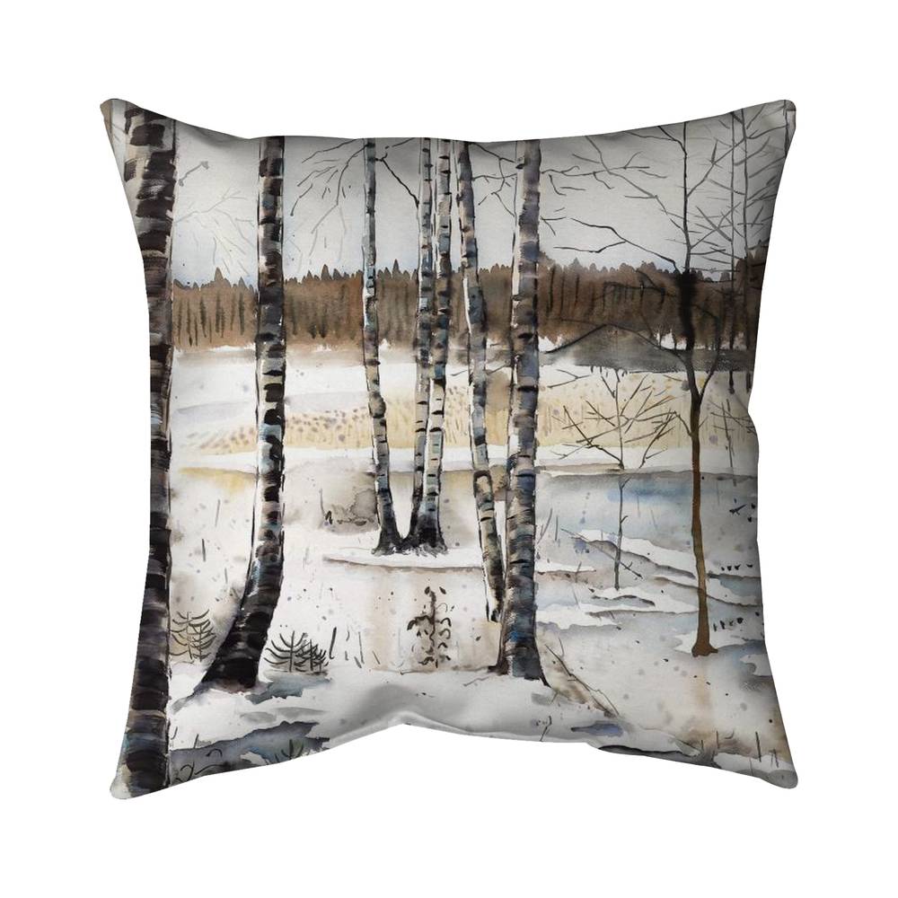 5543-2626-LA151 26 x 26 in. Winter Swamp Rustic Brown Poly Twill Throw - Home Decor