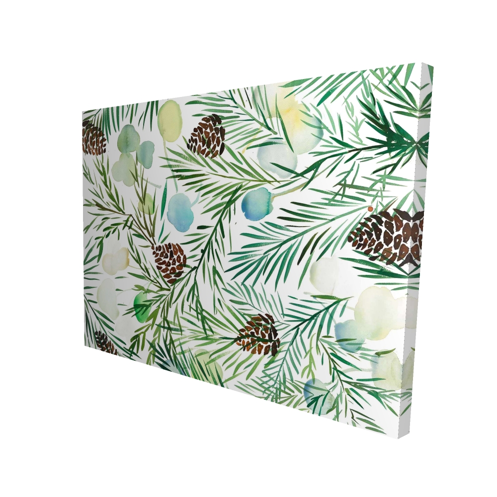 2080-3648-HO8 36 x 48 in. Pine Cone Pattern Canvas - Brown Living Room Decor Art
