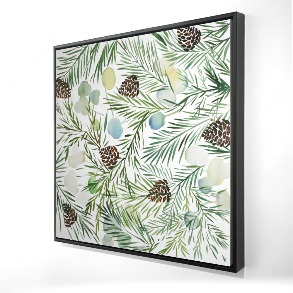 2081-3636-HO8 36 x 36 in. Pine Cone Pattern - Framed Canvas for Living Room Decor