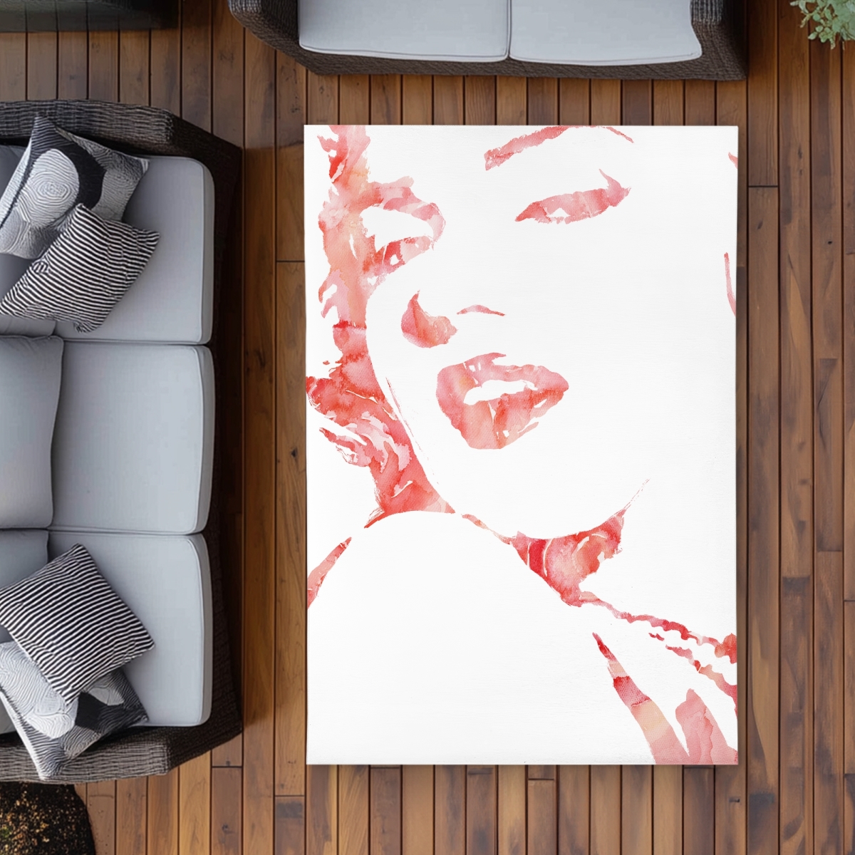 C1ROAR46U0V9BA 4 x 6 ft. Glamor Marilyn Monroe Rug - Figurative Romantic Outdoor Decor - Rectangle