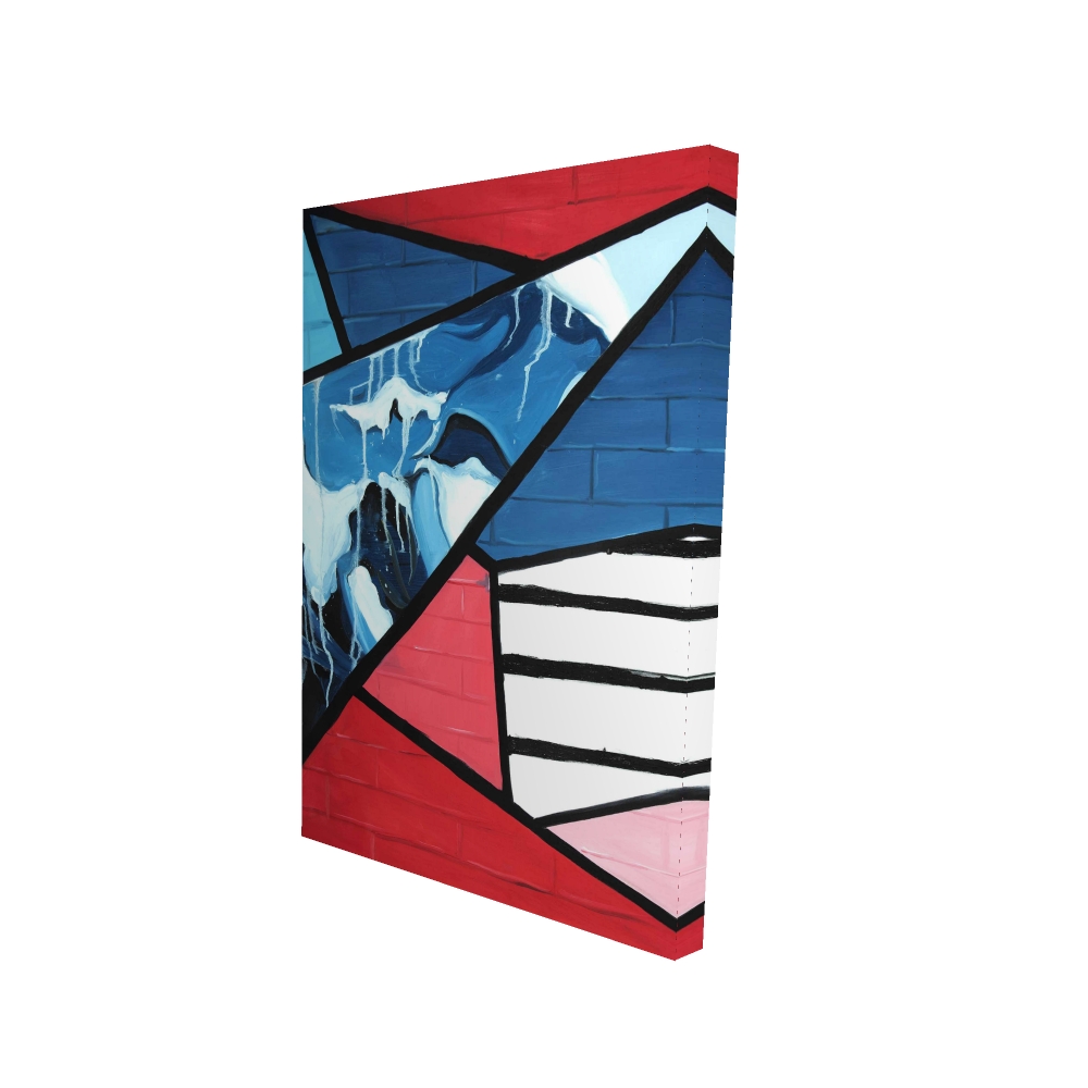 2080-3624-AB75 24 x 36 in. Diagonal Unity - Classic Blue Canvas for Home Decor - Stylish Art