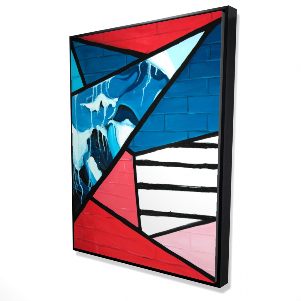 2081-4836-AB75 36 x 48 in. Diagonal Unity - Industrial Framed Canvas for Home Decor