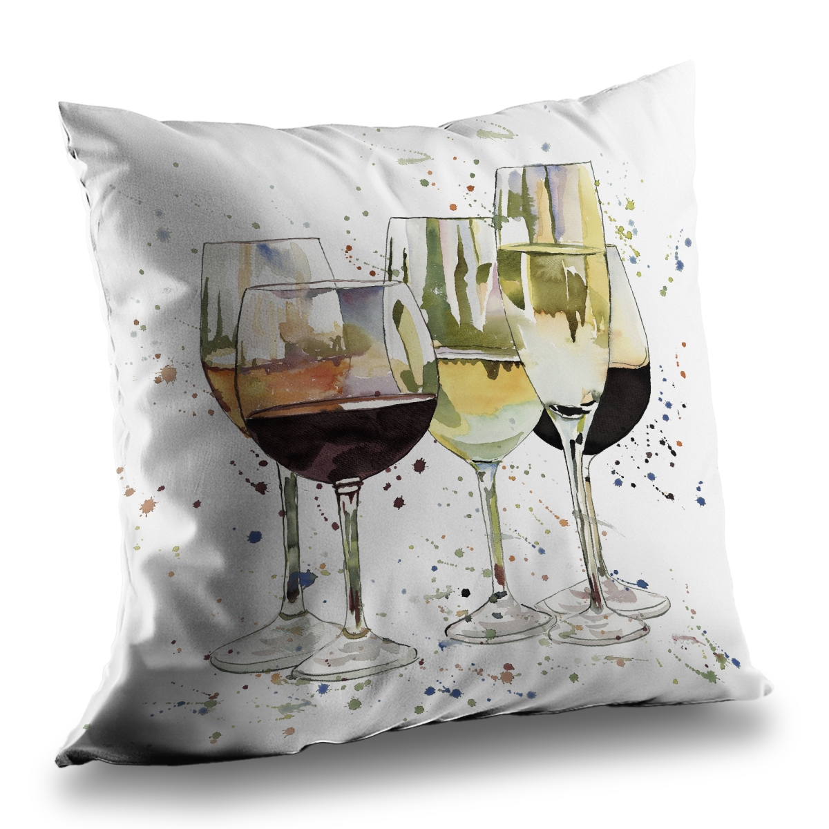 C1PC1414JTIL2E 14 x 14 in. Beautiful Wine Glasses - Gastronomy Illustrative Poly Twill Throw