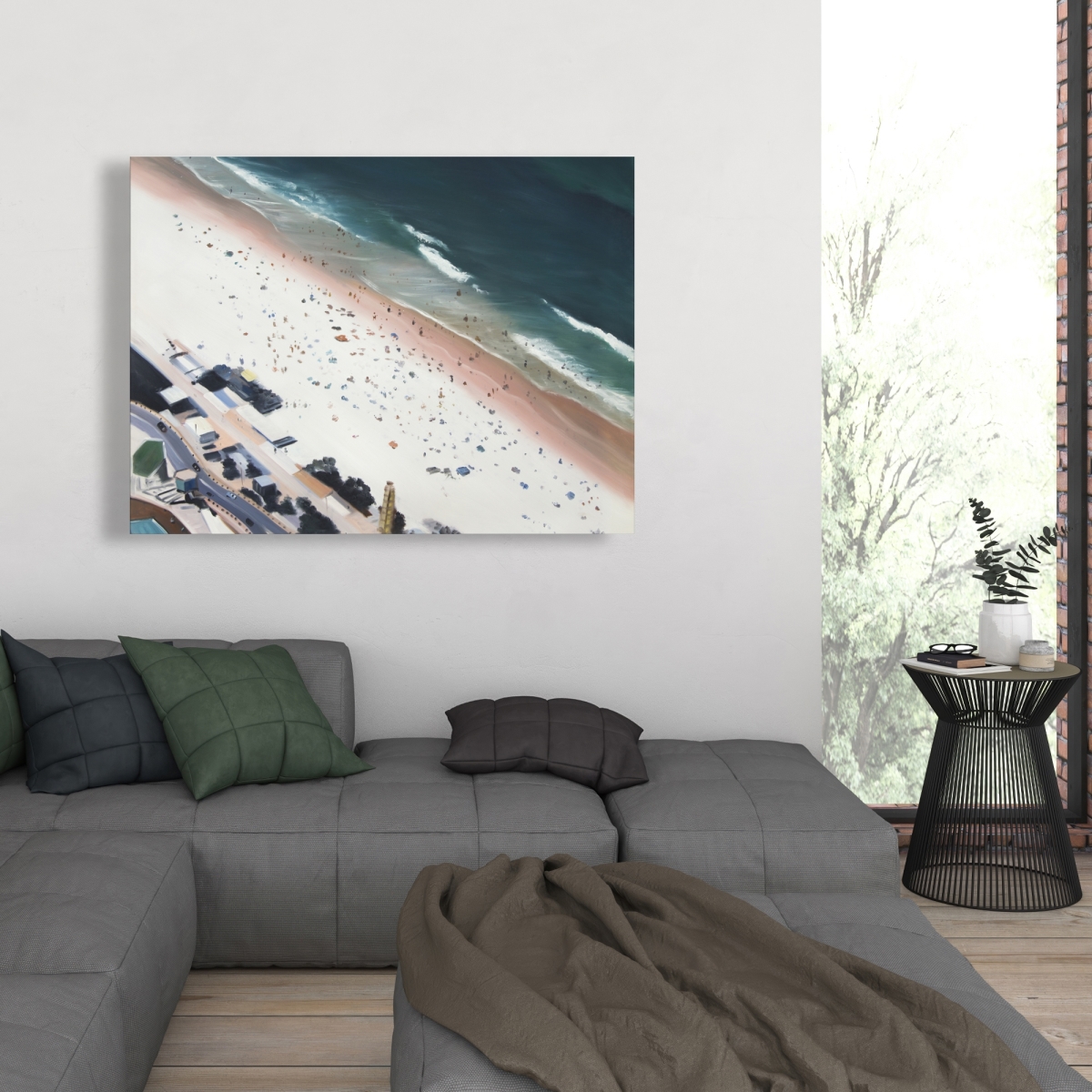 C1RC3648JW3ZC8 36 x 48 in. Hot Day At the Beach - Sea Blue Canvas for Home Decor