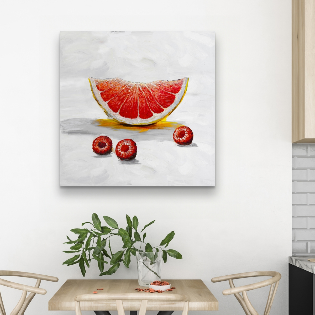 C1RC3232LNSVHQ 32 x 32 in. Grapefruit Slice - Contemporary Canvas for Home Decor