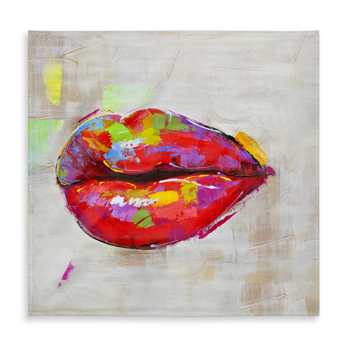 Picture of Begin Home Decor C1TC5858HGFKFO 58 x 58 in. Colorful Lips Tablecloth - Contemporary Livingroom Decor