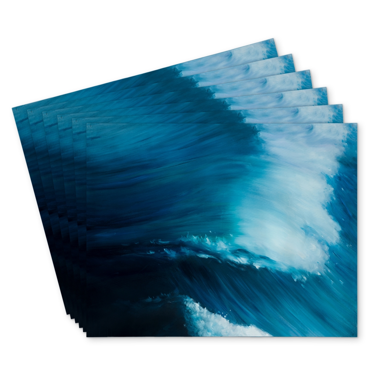 Picture of Begin Home Decor C6PP1418OBDWHU 14 x 18 in. Unleashed Sea Polyester Placemat - Stylish Home Decor Accent - Set of 6