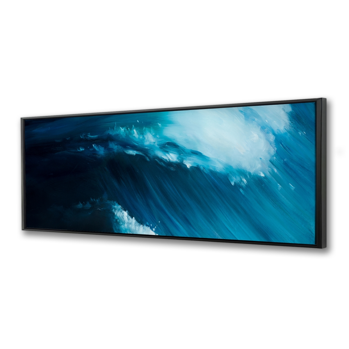 C1FC2060ZKKCGF 20 x 60 in. Unleashed Sea - Blue Coastal Framed Canvas Home Decor